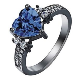 Blue Zarcon Heart Shapped Ring